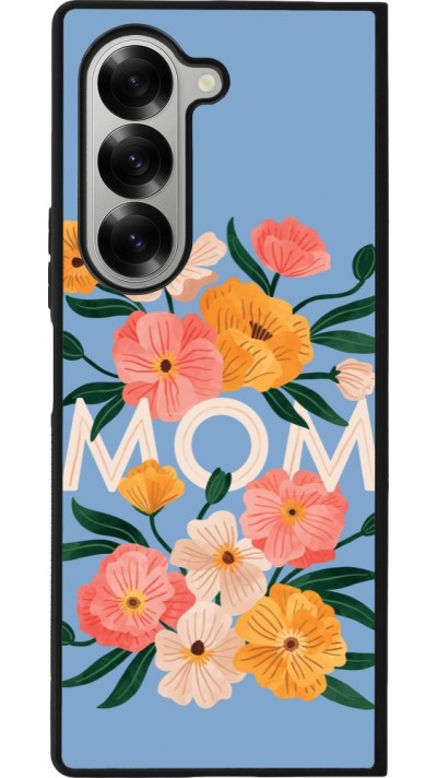 Samsung Galaxy Z Fold6 Case Hülle - Silikon schwarz Mom 2026 Flowers