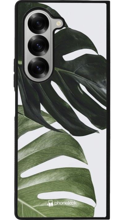 Coque Samsung Galaxy Z Fold6 - Silicone rigide noir Monstera Plant