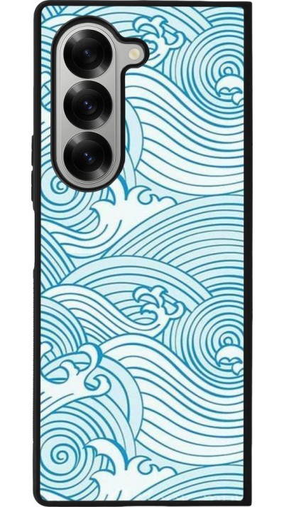 Coque Samsung Galaxy Z Fold6 - Silicone rigide noir Ocean Waves