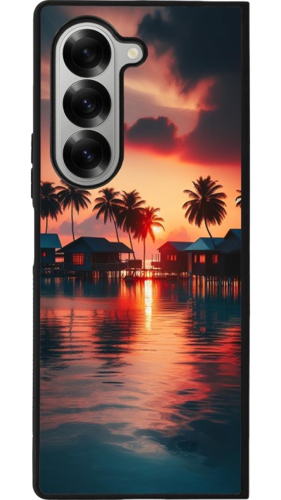 Samsung Galaxy Z Fold6 Case Hülle - Silikon schwarz Paradies Malediven