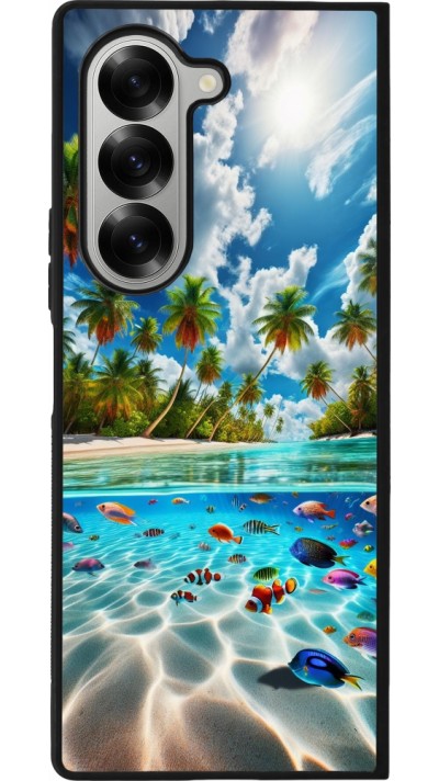 Coque Samsung Galaxy Z Fold6 - Silicone rigide noir Plage Paradis