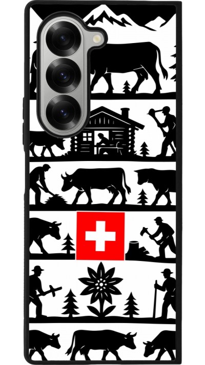 Coque Samsung Galaxy Z Fold6 - Silicone rigide noir Poya Suisse 1