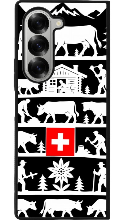 Coque Samsung Galaxy Z Fold6 - Silicone rigide noir Poya Suisse 1 noir