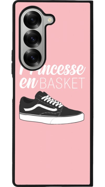 Coque Samsung Galaxy Z Fold6 - Silicone rigide noir princesse en basket