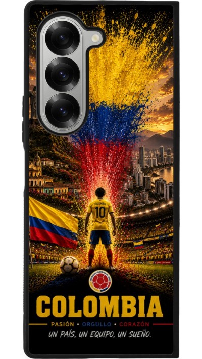 Samsung Galaxy Z Fold6 Case Hülle - Silikon schwarz Fussball Kolumbien splash 2026