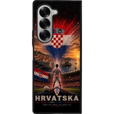 Samsung Galaxy Z Fold6 Case Hülle - Silikon schwarz Fussball Kroatien splash 2026