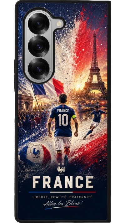 Samsung Galaxy Z Fold6 Case Hülle - Silikon schwarz Fussball Frankreich splash 2026