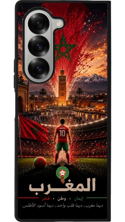 Samsung Galaxy Z Fold6 Case Hülle - Silikon schwarz Fussball Marokko splash 2026