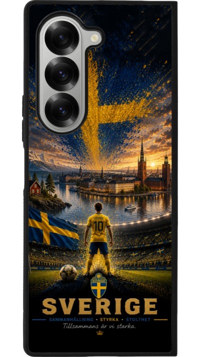 Samsung Galaxy Z Fold6 Case Hülle - Silikon schwarz Fussball Schweden splash 2026