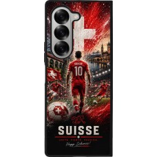Samsung Galaxy Z Fold6 Case Hülle - Silikon schwarz Fussball Suisse splash 2026