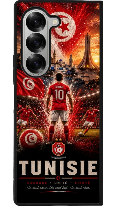 Samsung Galaxy Z Fold6 Case Hülle - Silikon schwarz Fussball Tunesien splash 2026