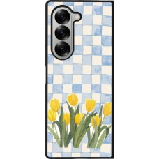 Samsung Galaxy Z Fold6 Case Hülle - Silikon schwarz Blue vichy tulips 2026