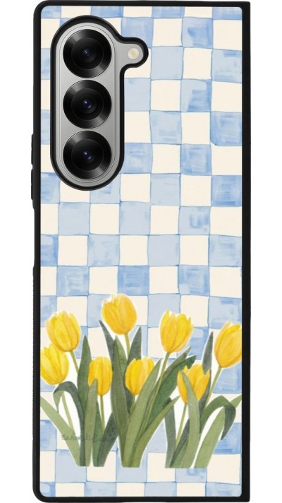 Samsung Galaxy Z Fold6 Case Hülle - Silikon schwarz Blue vichy tulips 2026
