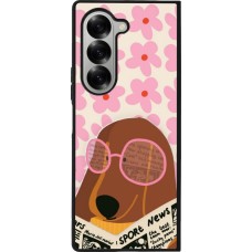 Samsung Galaxy Z Fold6 Case Hülle - Silikon schwarz Dog with newspaper 2026