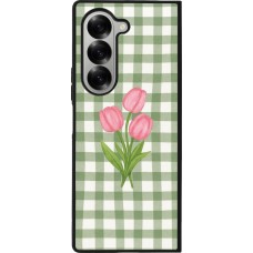Samsung Galaxy Z Fold6 Case Hülle - Silikon schwarz Green vichy tulips 2026