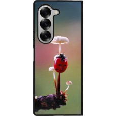 Samsung Galaxy Z Fold6 Case Hülle - Silikon schwarz Ladybird on a mushroom 2026