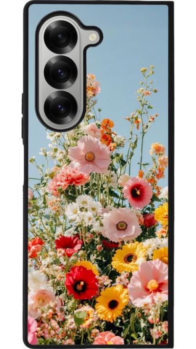 Samsung Galaxy Z Fold6 Case Hülle - Silikon schwarz Spring flowers 2026