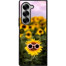 Samsung Galaxy Z Fold6 Case Hülle - Silikon schwarz Sunflower with glasses Spring 2026
