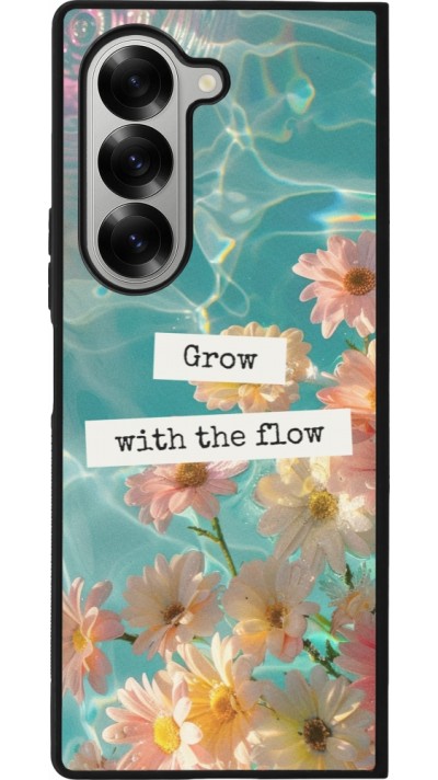 Coque Samsung Galaxy Z Fold6 - Silicone rigide noir Summer 2025 Grow with the flow