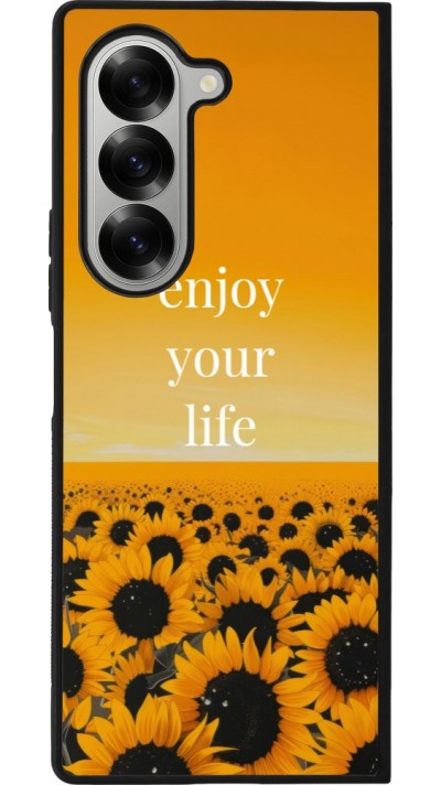 Samsung Galaxy Z Fold6 Case Hülle - Silikon schwarz Summer 2026 Enjoy your life