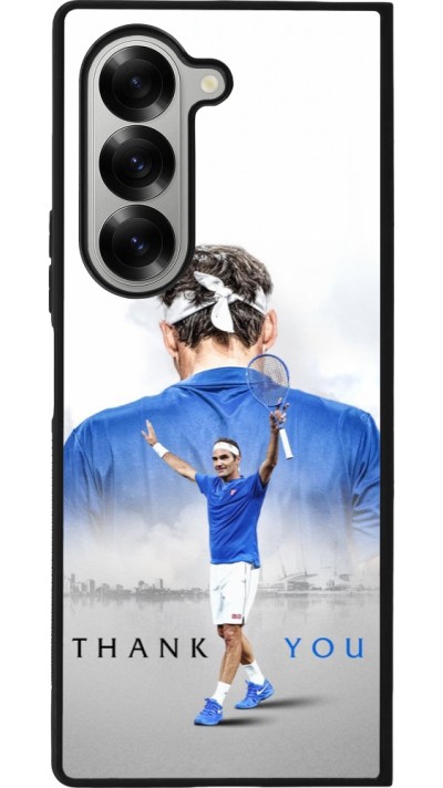 Coque Samsung Galaxy Z Fold6 - Silicone rigide noir Thank you Roger