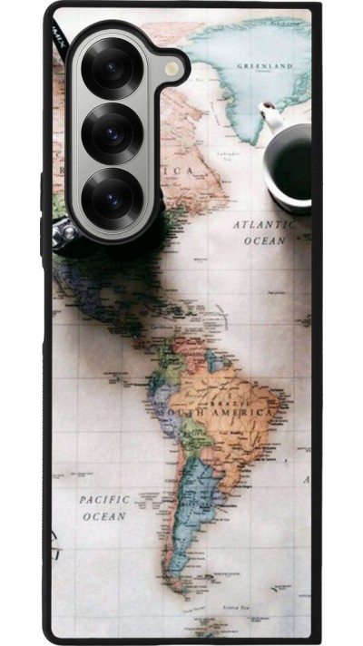 Coque Samsung Galaxy Z Fold6 - Silicone rigide noir Travel 01