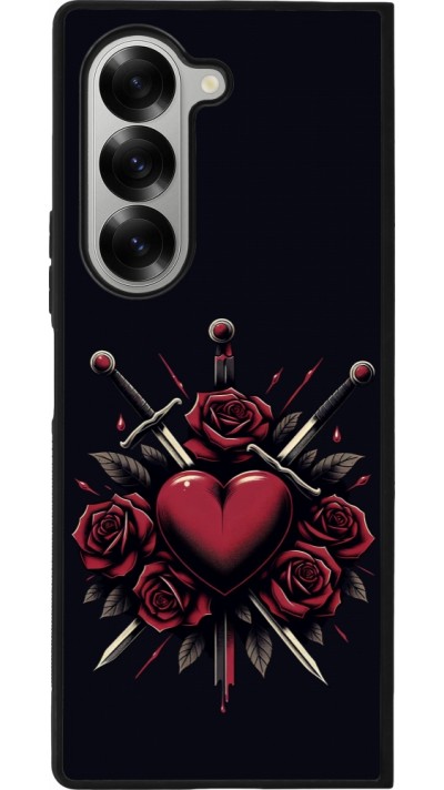 Samsung Galaxy Z Fold6 Case Hülle - Silikon schwarz Valentine 2024 gothic love