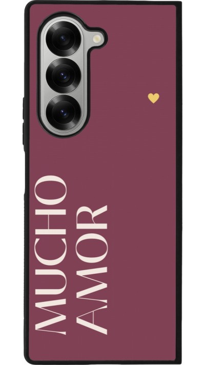 Samsung Galaxy Z Fold6 Case Hülle - Silikon schwarz Valentine 2024 mucho amor rosado