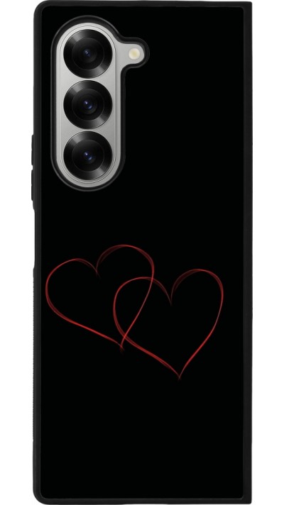 Coque Samsung Galaxy Z Fold6 - Silicone rigide noir Valentine 2023 attached heart