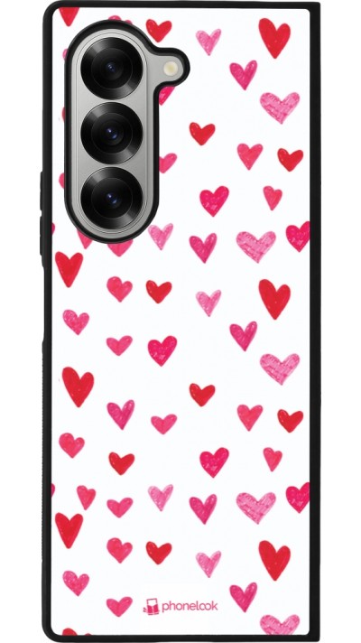 Coque Samsung Galaxy Z Fold6 - Silicone rigide noir Valentine 2022 Many pink hearts