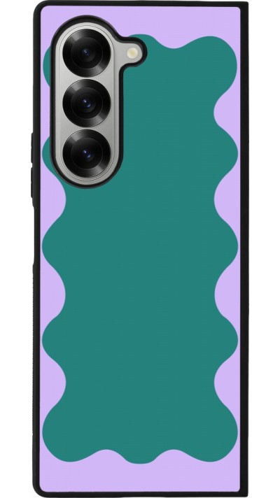 Samsung Galaxy Z Fold6 Case Hülle - Silikon schwarz Wavy Rectangle Green Purple