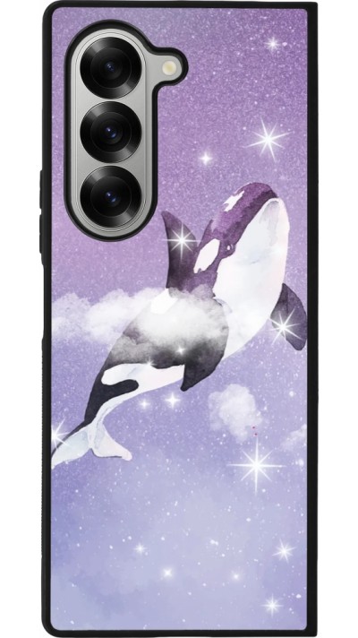 Samsung Galaxy Z Fold6 Case Hülle - Silikon schwarz Whale in sparking stars