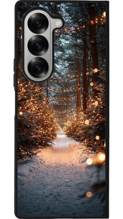 Samsung Galaxy Z Fold6 Case Hülle - Silikon schwarz Winter 25 Winter snowy road