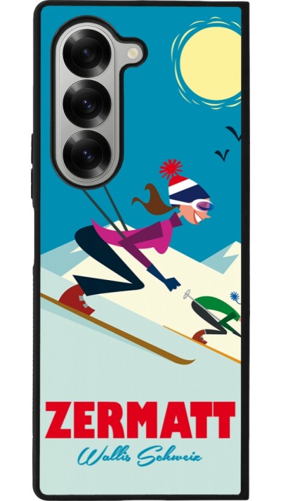 Samsung Galaxy Z Fold6 Case Hülle - Silikon schwarz Zermatt Ski Downhill