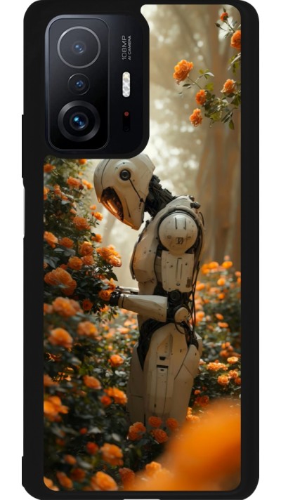 Coque Xiaomi 11T - Silicone rigide noir Astronaut flowers 2025