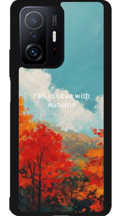 Xiaomi 11T Case Hülle - Silikon schwarz Autumn 25 Fall in love