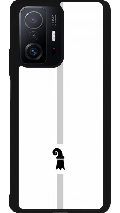 Coque Xiaomi 11T - Silicone rigide noir Canton BS blanc