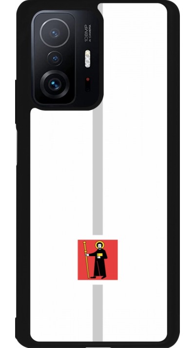 Coque Xiaomi 11T - Silicone rigide noir Canton GL blanc