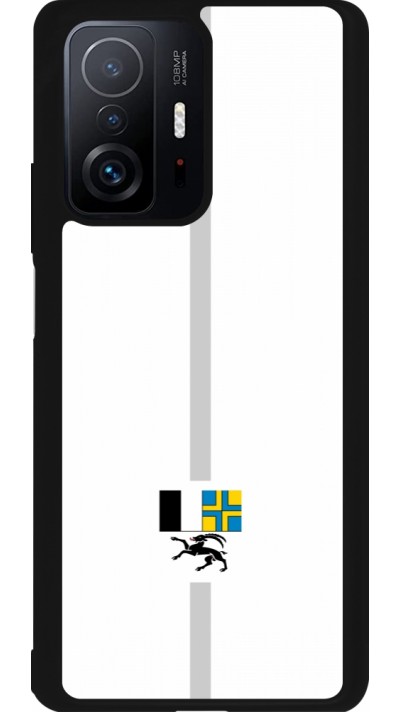 Coque Xiaomi 11T - Silicone rigide noir Canton GR blanc