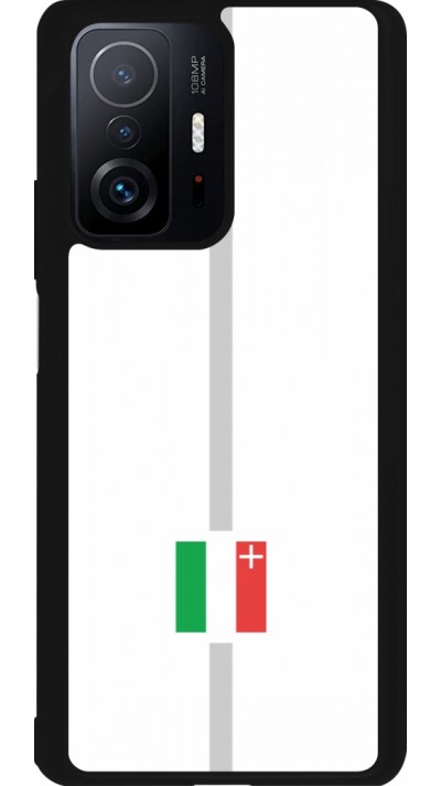 Coque Xiaomi 11T - Silicone rigide noir Canton NE blanc