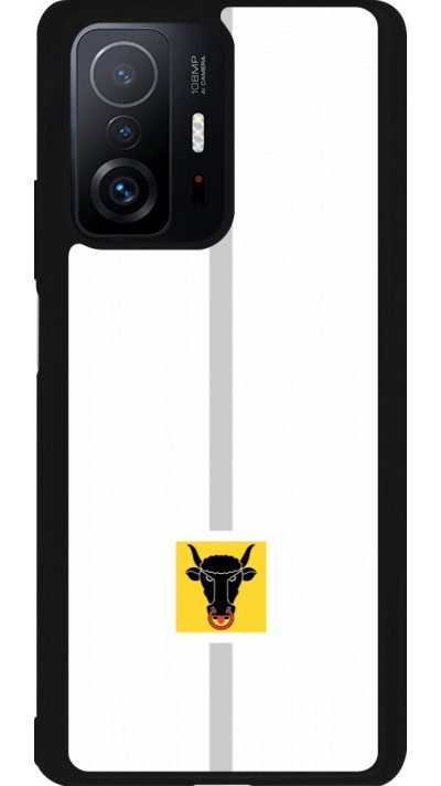 Coque Xiaomi 11T - Silicone rigide noir Canton UR blanc