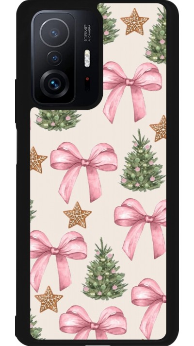 Xiaomi 11T Case Hülle - Silikon schwarz Christmas 25 Vintage Ribbons
