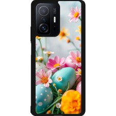 Xiaomi 11T Case Hülle - Silikon schwarz Easter 2026 Eggs with flowers
