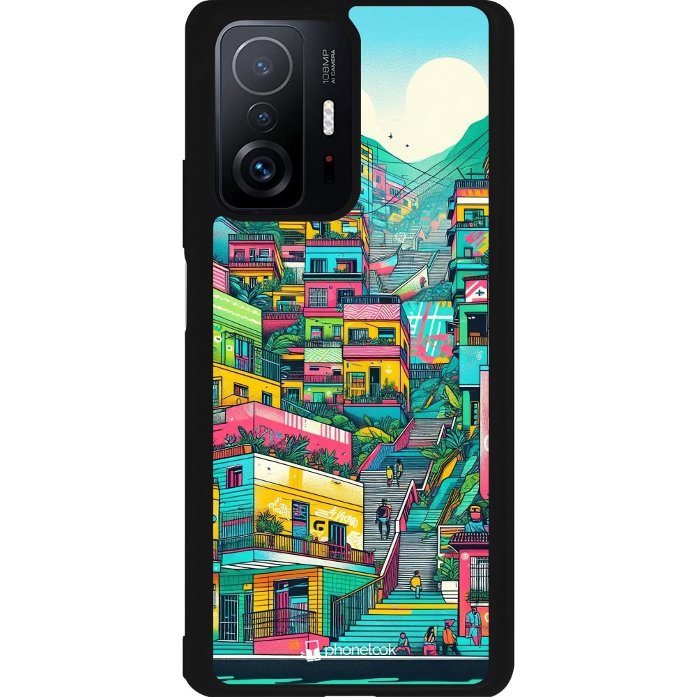 Xiaomi 11T Case Hülle - Silikon schwarz Medellin Comuna 13 Kunst