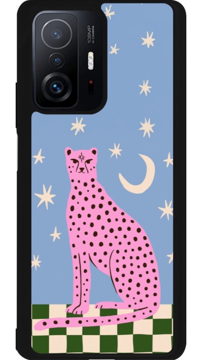 Xiaomi 11T Case Hülle - Silikon schwarz Pink leopard with stars 2026