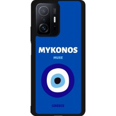 Xiaomi 11T Case Hülle - Silikon schwarz Pop Summer Destination Mykonos