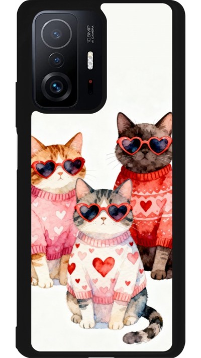Xiaomi 11T Case Hülle - Silikon schwarz Saint Valentines Day 26 Cat Love