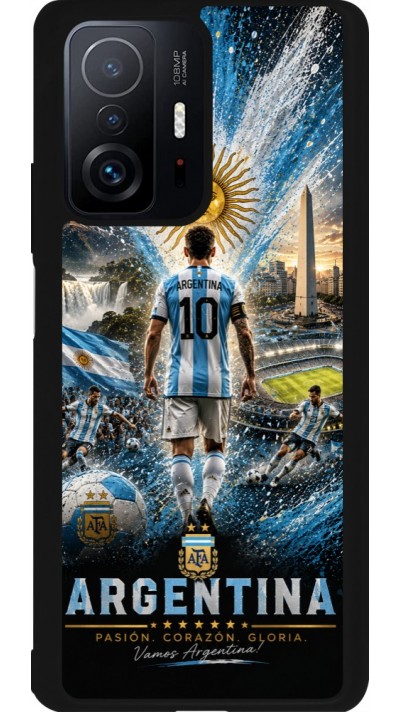 Xiaomi 11T Case Hülle - Silikon schwarz Fussball Argentinien splash 2026