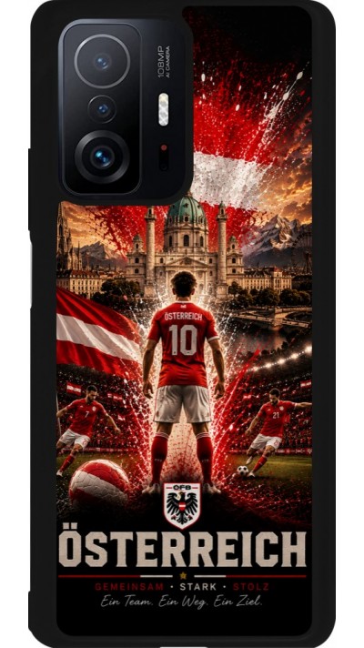 Xiaomi 11T Case Hülle - Silikon schwarz Fussball Österreich splash 2026