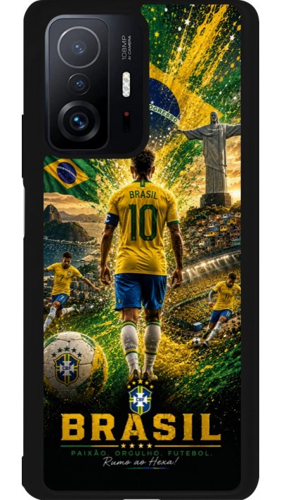 Xiaomi 11T Case Hülle - Silikon schwarz Fussball Brasilien splash 2026